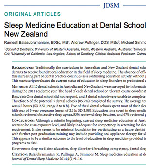 Text -Sleep Medicine Education in New Zealand